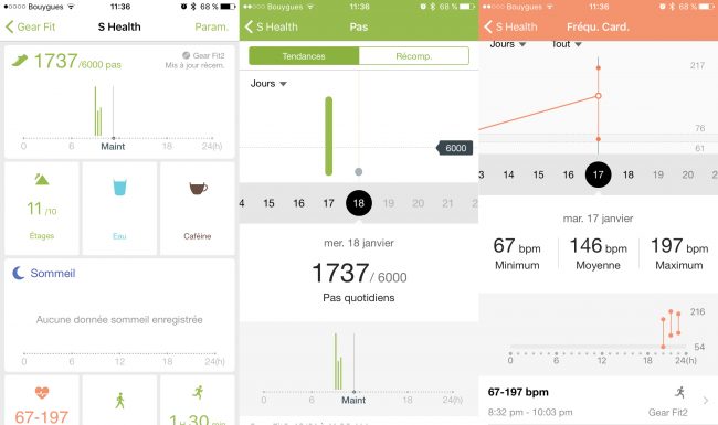 samsung gear fit health app