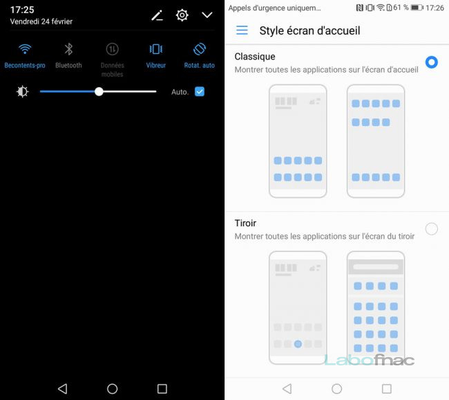 Interface du Huawei P8 Lite 2017